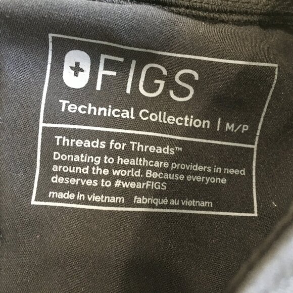 FIGS Petite Black Zamora Zip Pocket Drawstring Pull On Waist Scrubs Jogger Pant - Picture 2 of 15